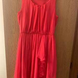 Hot pink ruffled dress